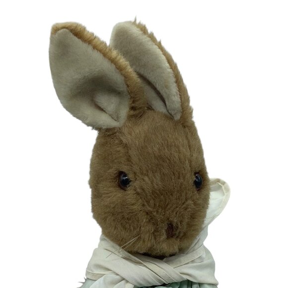 Vtg Eden Beatrix Potter Mrs. Rabbit Plush Bunny Toy Basket & Blue Dress - Picture 2 of 6
